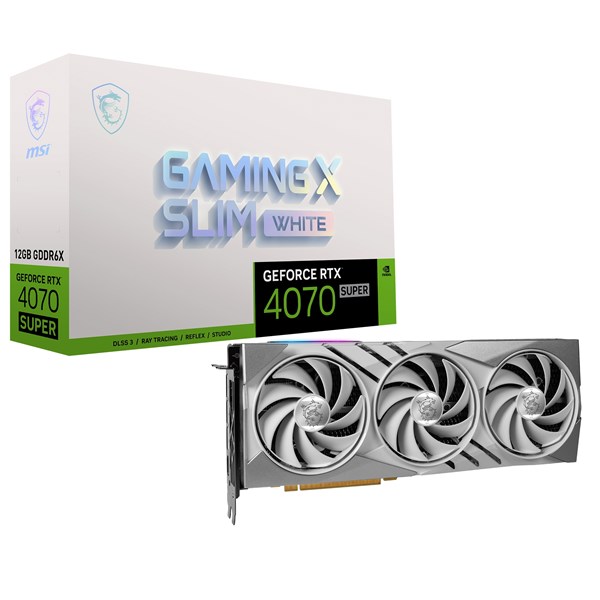 MSI RTX4070 SUPER 12GB 12G GAMING X SLIM WHITE GDDR6X 192bit HDMI DP PCIe 16X v4.0 