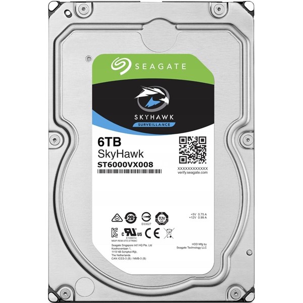 SEAGATE 6TB SKYHAWK ST6000VX008 5900 RPM 256MB SATA-3 Güvenlik Diski