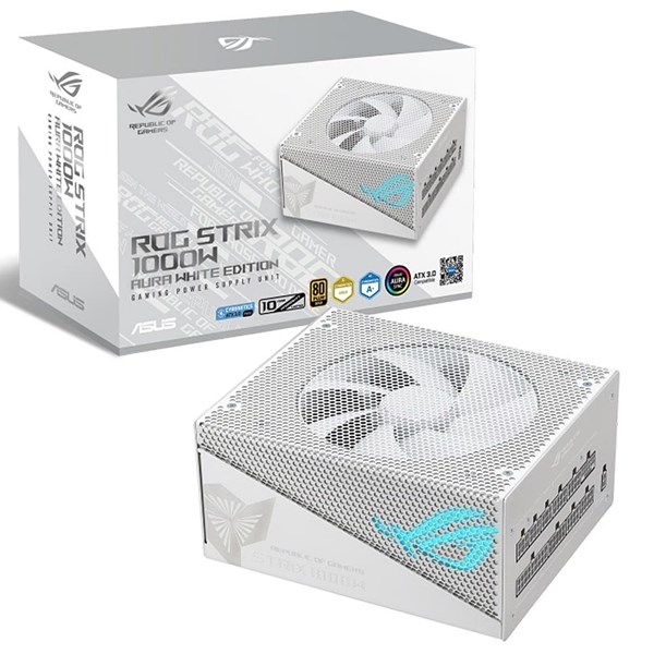 ASUS 1000W 80+ GOLD ROG STRIX 1000G AURA WHITE TAM MODÜLER POWER SUPPLY BEYAZ