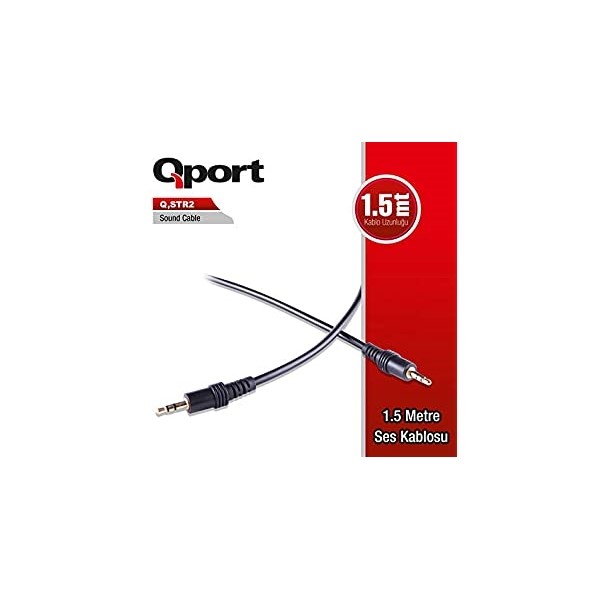 QPORT Q-STR2 1x erkek Stereo 1.5metre Ses Ara Kablosu