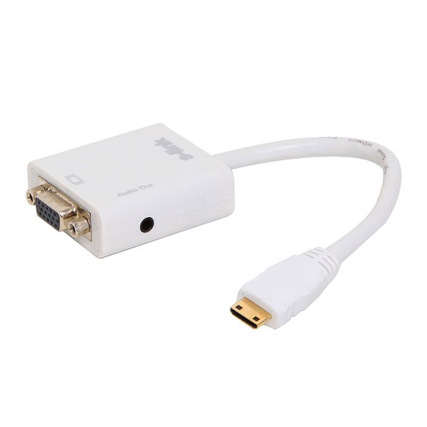 S-link SL-MHVS15 Mini HDMI to VGA+Audio (Yeni Versiyon) Çevirici