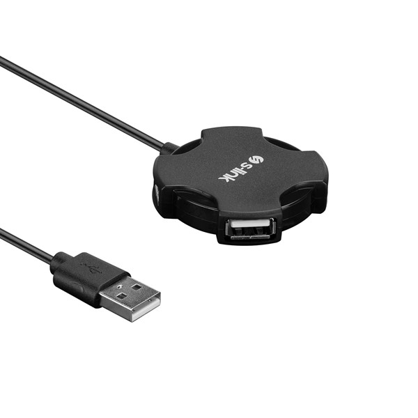 S-link Swapp SW-U212 Siyah Usb 2.0 4 Port Hub Kablolu Çevirici Adaptör