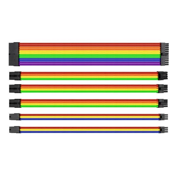 Thermaltake AC-049-CNONAN-A1 TtMod Rainbow Power Supply Sleeved Kablo Seti  (16 AWG)