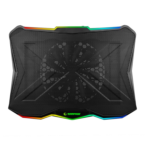 Rampage AD-RC8 SHOWY Siyah 180mm Fan 15''-17'' RGB Işıklı Notebook Soğutucu Stand