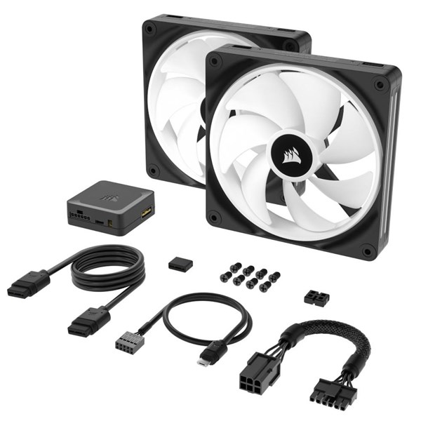 CORSAIR iCUE LINK QX140 CO-9051004-WW RGB 140mm PWM PC Fan Starter Kit