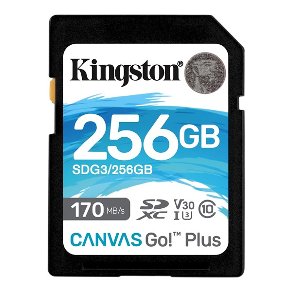 KINGSTON SD 256GB CANVAS GO  SDG3/256GB Class10 Hafıza Kartı