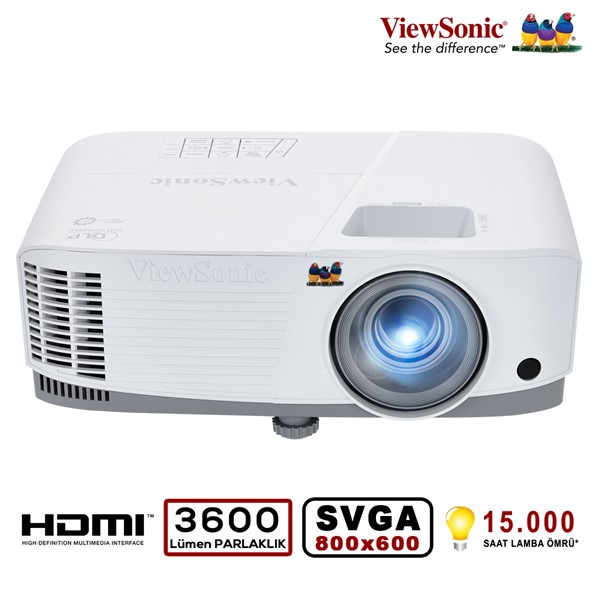 VIEWSONIC 3600ansilümen 800x600 PA503S 22.000:1 15.000saat (Eco Mod) DLP HDMI Projeksiyon	