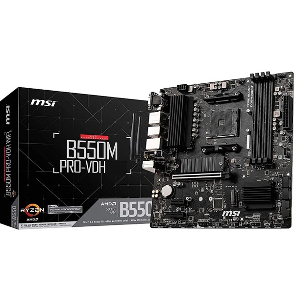 MSI B550M PRO-VDH DDR4 M2 PCIe NVME HDMI DP PCIe 16X v4.0 AM4 mATX