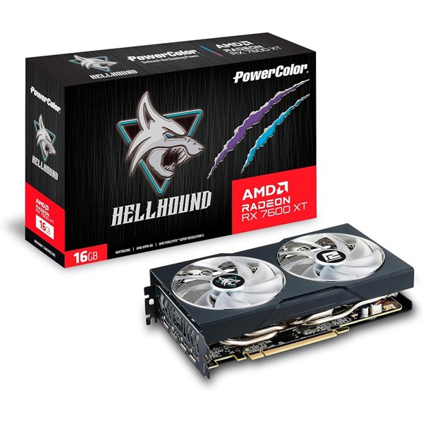 POWERCOLOR 16GB HELLHOUND RX7600XT 16G-L/OC GDDR6 128bit PCIE 4.0