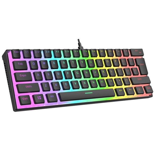 Rampage RADIANT K11 Siyah Type-C Bağlantılı RGB Puding Tuşlu US Layout Blue Switch Gaming Oyuncu Klavye