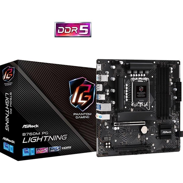 ASROCK B760M PG LIGHTNING DDR5 HDMI-DP PCIE 4.0 1700P MATX