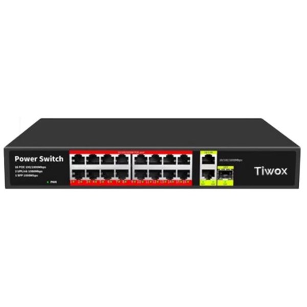 TIWOX 16port TP-G1621SFP-POE300W GIGABIT 2xUPLINK GIGABIT-1XSFP Switch RackMount