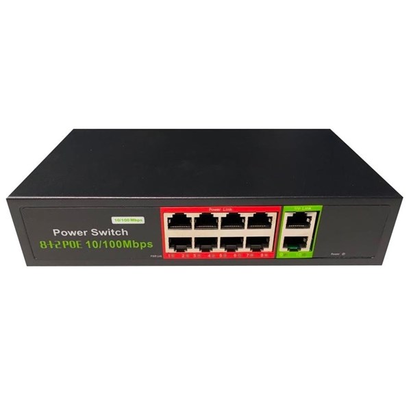 TIWOX 8port+2UPLINK RJ45 FULL PoE TP-8002-POE96W 10/100 Yönetilemez Switch