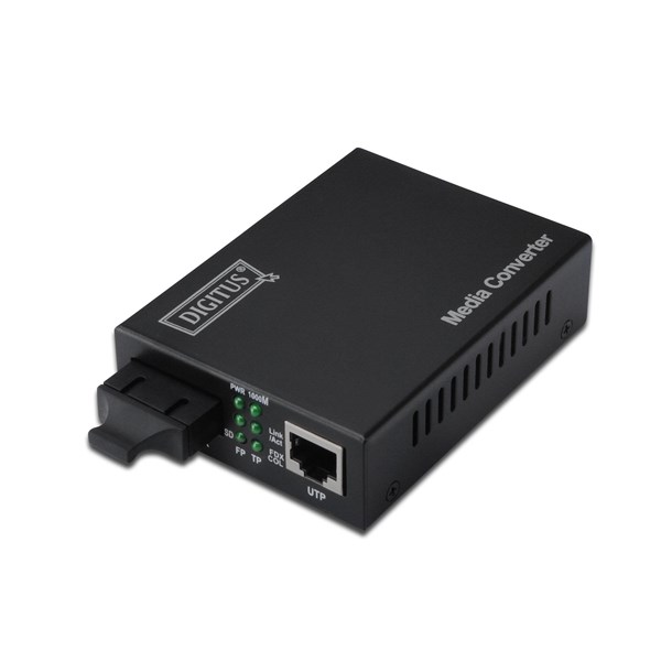 DIGITUS DN-82120-1 Media/Rate Converter, 10/100/1000Base-T - 1000Base-SX (Multimode 0.55 km, SC)