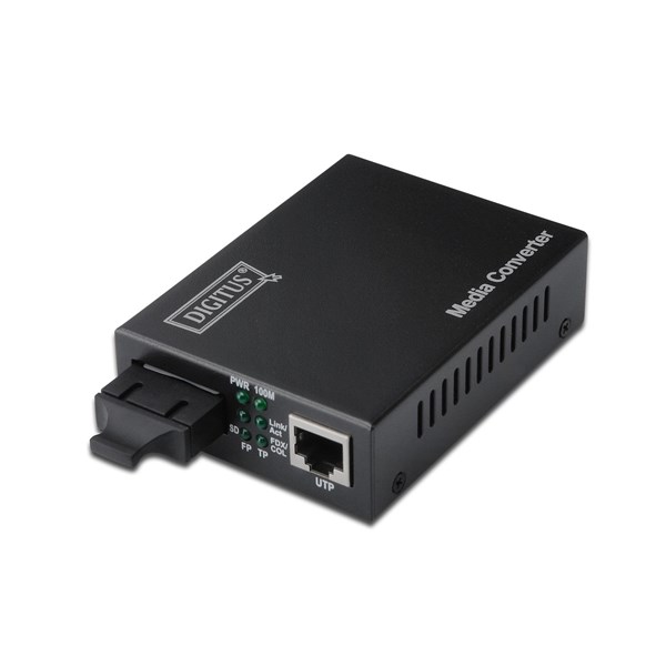 DIGITUS DN-82021-1 Media/Rate Converter, 10/100Base-TX - 100Base-FX (Singlemode 20 km, SC)