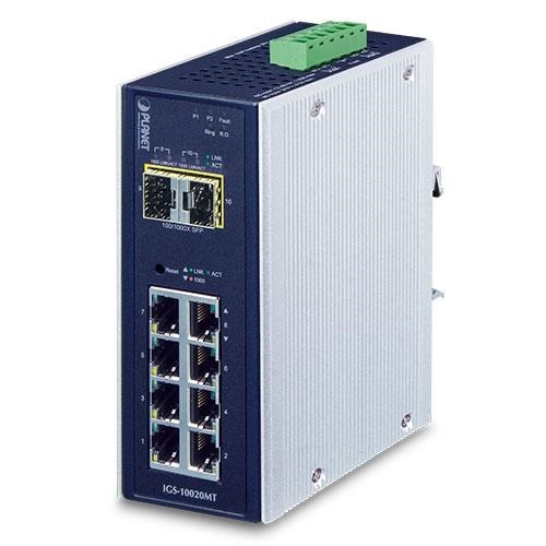 PLANET 8port PL-IGS-10020MT GIGABIT 2-SFP 2.5GBE YÖNETİLEBİLİR ENDÜSTRİYEL SWICTH