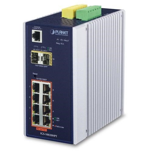 PLANET 8port PL-IGS-10020HPT GIGABIT 2-SFP 2.5GBE 60W FULL POE YÖNETİLEBİLİR SWITCH