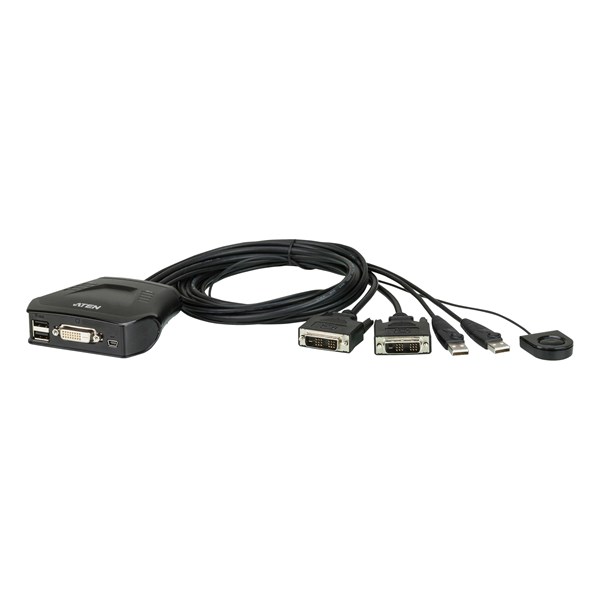 ATEN ATEN-CS22D 2-Port USB DVI Cable KVM Switch with Remote Port Selector 