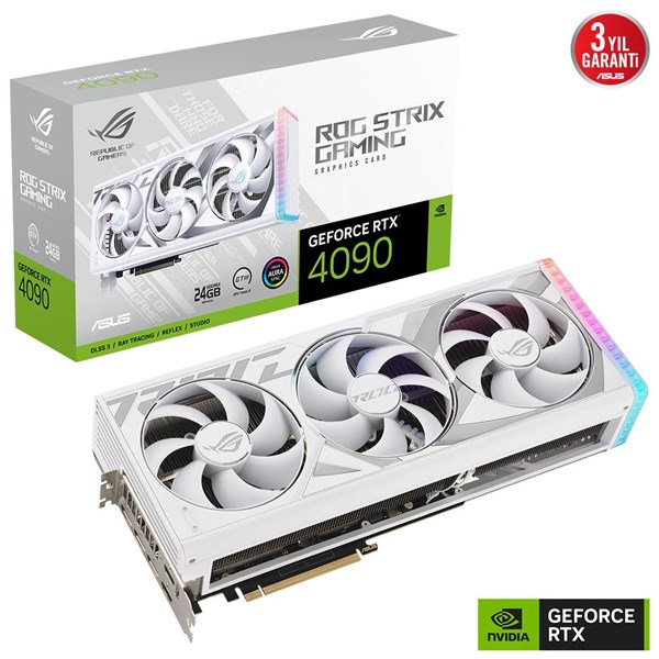 ASUS RTX4090 24GB ROG STRIX RTX4090-24G GAMING WHITE GDDR6X 384bit HDMI DP PCIe 16X v4.0