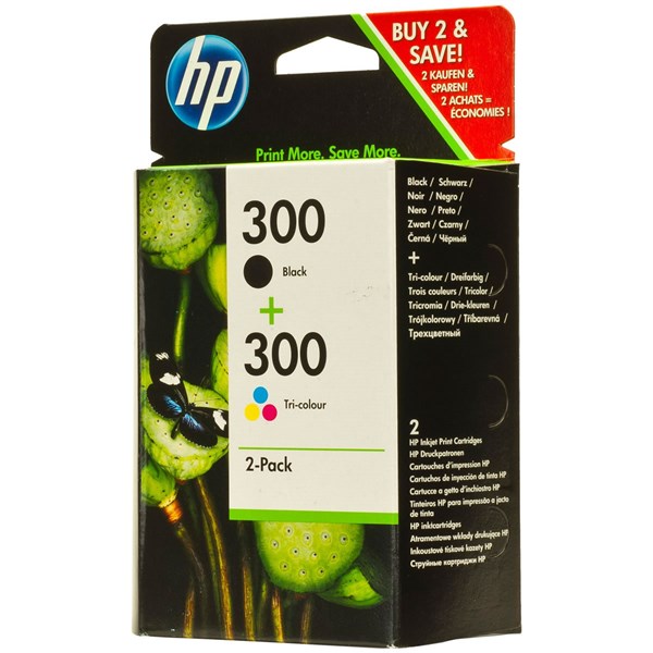 Hp Cn637ee (300) Sıyah/Uc Renklı 2-li Paket Murekkep Kartusları 200/165 Sayfa