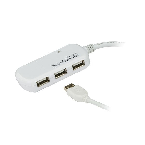 ATEN ATEN-UE2120H 12 m 4 bağlantı noktalı USB 2.0 Uzatma Kablosu (60 m'ye kadar zincirleme) 