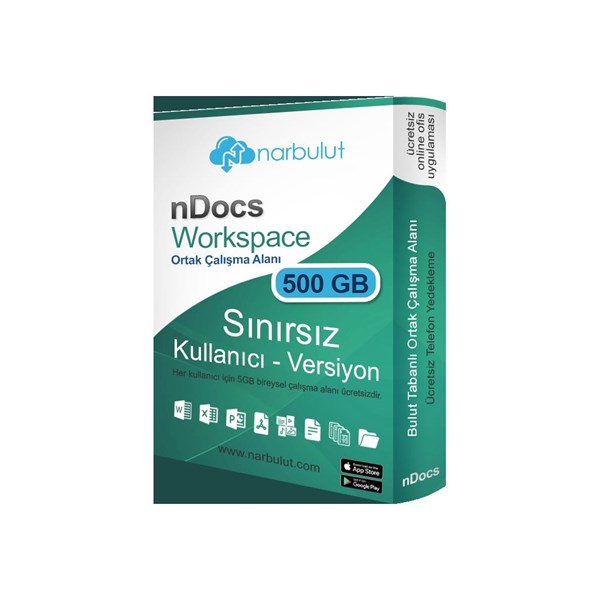 NARBULUT nDocs Workspace 500GB 1yıl basic support is included.