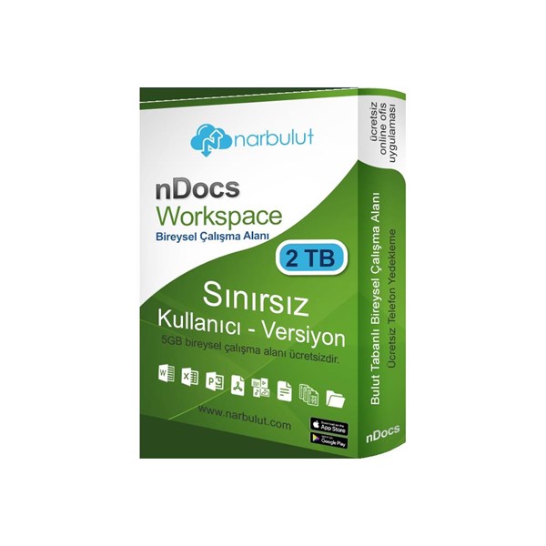 NARBULUT nDocs Workspace 2TB 1yıl 1kullanıcı basic support is included.