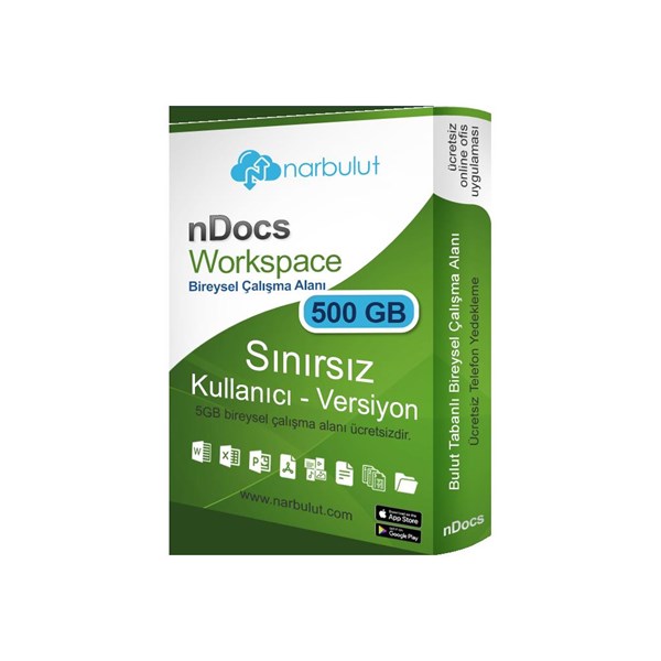 NARBULUT nDocs Workspace 500GB 1yıl 1kullanıcı basic support is included.