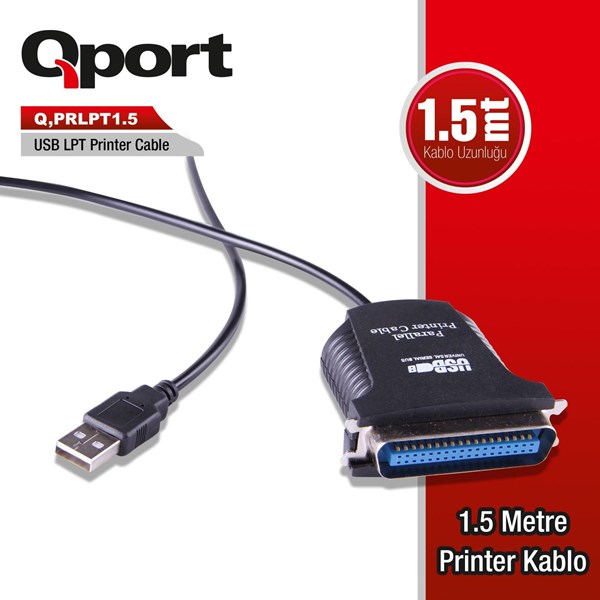 QPORT Q-PRLPT1.5 1.5metre Paralel Yazıcı Kablosu