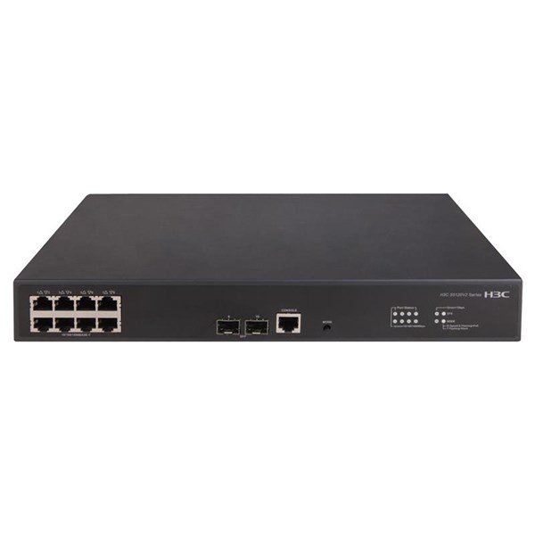 H3C 10port 9801A1QJ S5120V2-10P-PWR-LI GIGABIT 2-SFP 125W 8port POE YÖNETİLEBİLİR RACKMOUNT SWITCH 