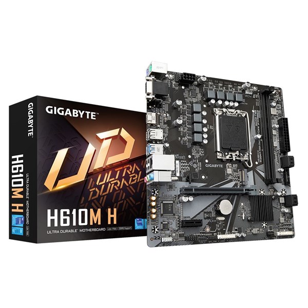 GIGABYTE H610M H DDR5 HDMI DVI DP PCIe 16X v4.0 1700p mATX  