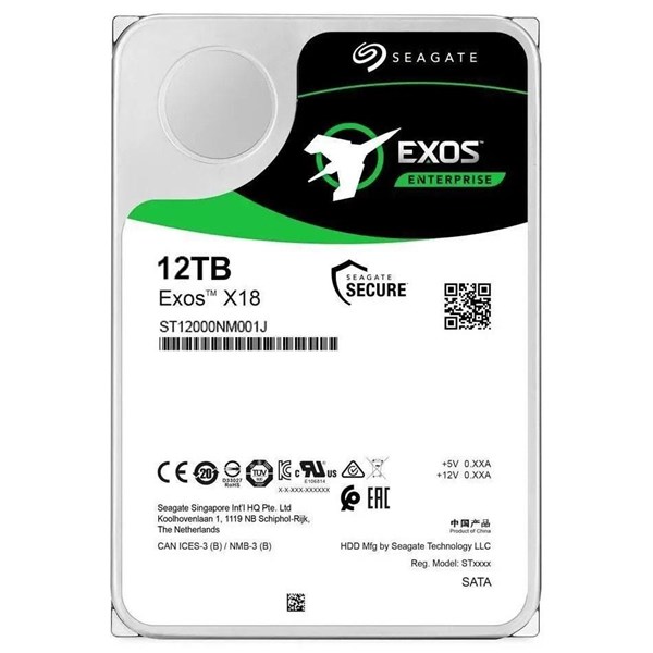 SEAGATE 12TB EXOS ST12000NM001J  256MB 7200RPM SATA-3 GÜVENLİK VE NAS DİSKİ  (DISTI GARANTILI) 