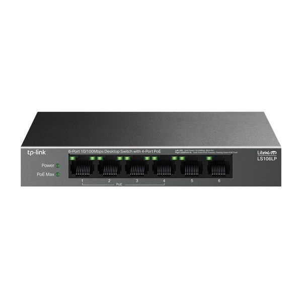 TP-LINK 6port LS106LP GIGABIT 41W 4port POE YÖNETİLEMEZ SWITCH