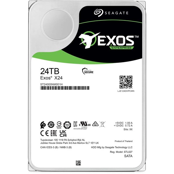 SEAGATE 24TB EXOS ST24000NM001H 512MB 7200RPM NAS VE GÜVENLİK DİSKİ