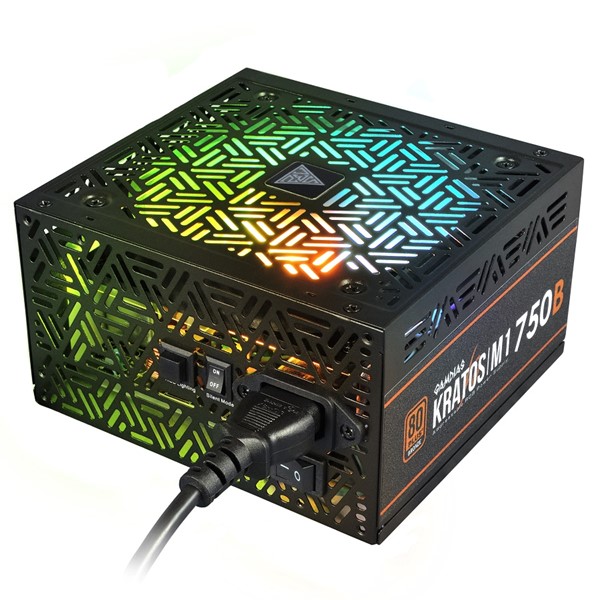 GAMDIAS 750W 80  BRONZE KRATOS M1-750B 12cm RGB Fanlı Power Supply