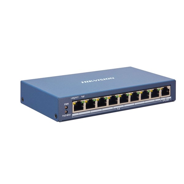 HIKVISION 8port 123w FULL PoE DS-3E1309P-EI/M 10/100 1X SFP Yönetilemez Switch Metal