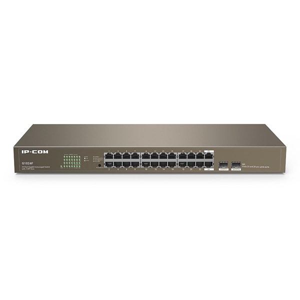 IP-COM 24port IP-G1024F Gigabit 2-SFP Yonetilemez Rack Mount Switch Metal Kasa