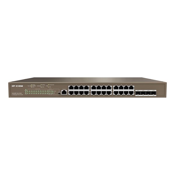 IP-COM 24port IP-G5328P-24-410W Gigabit 4-SFP 410W Full PoE Layer 3 Yönetilebilir Rack Mount Swıtch