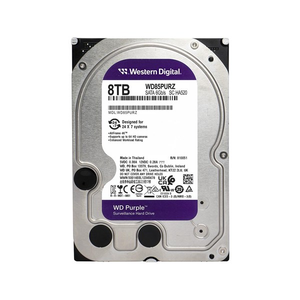 WD 8TB PURPLE WD85PURZ  256MB 5700RPM SATA-3 GÜVENLİK DİSKİ