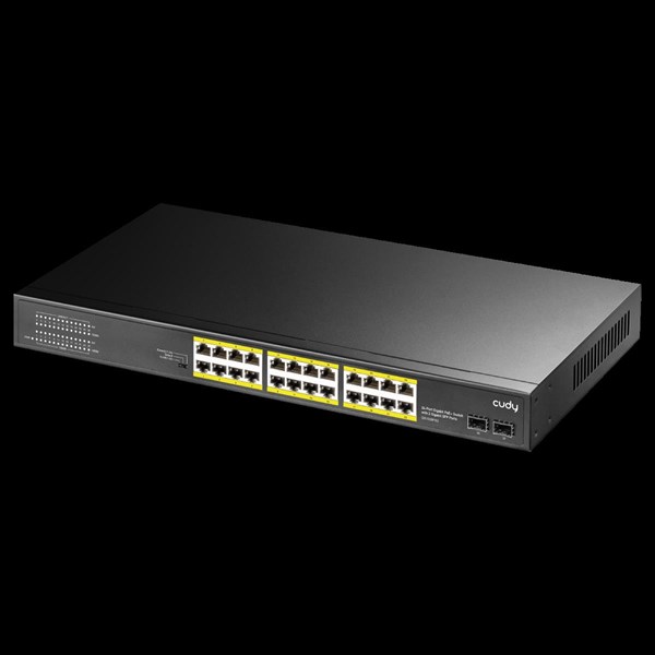 CUDY GS1028PS2 24 Port Gigabit 2-SFP 300w Full PoE Yönetilemez Switch