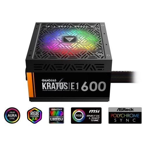 GAMDIAS 600W KRATOS E1-600 RGB POWER SUPPLY