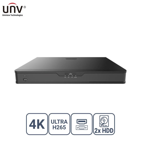 UNV 16kanal NVR302-16S2 2-diskli H265+ Nvr Kayıt Cihazı