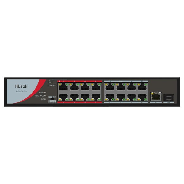 HILOOK 16port NS-0318P-130(B) 10/100 1-SFP 130W FULL POE SWITCH