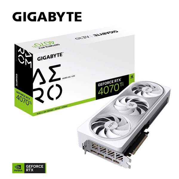 GIGABYTE 12GB RTX4070TI SUPER AERO OC GV-N407TAERO OC-12GD HDMI-DP PCIE 4.0