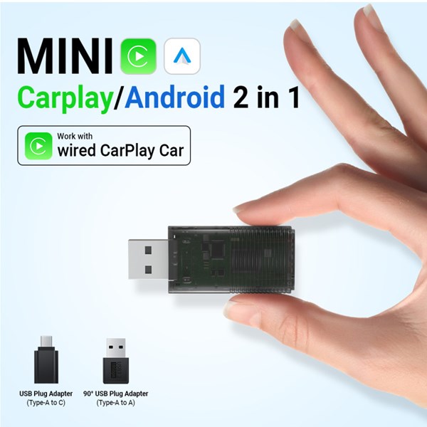 Ottocast Mini 2in1 Android ve Apple Cihazlar İçin Wireless/Kablosuz Android Auto ve Carplay Adaptörü