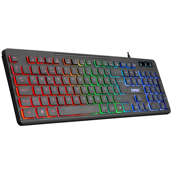 EVEREST KB-120 Sleek Siyah USB Gökkuşağı Aydınlatmalı Q Gaming Oyuncu Klavyesi