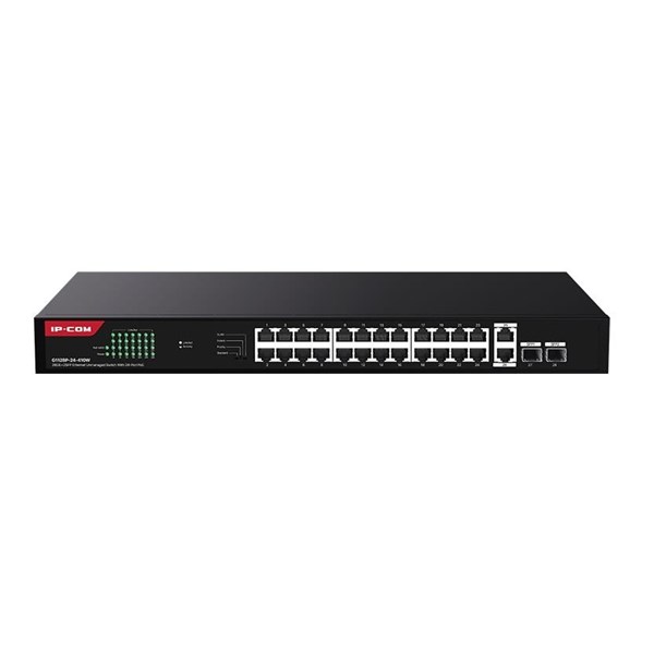 IP-COM 24port G1128-24-410W GIGABIT 2-UPLINK 2-SFP 370W TAM POE RACKMOUNT SWITCH 