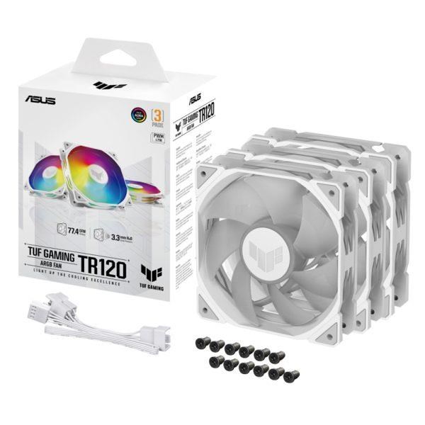 ASUS TUF TR120 ARGB 120mm Beyaz Kasa Fanı 3-lü paket