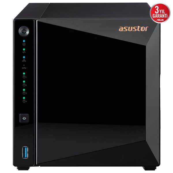 ASUSTOR AS3304T V2 REALTEK QC-2GB RAM-4-diskli NAS SUNUCU (disksiz)