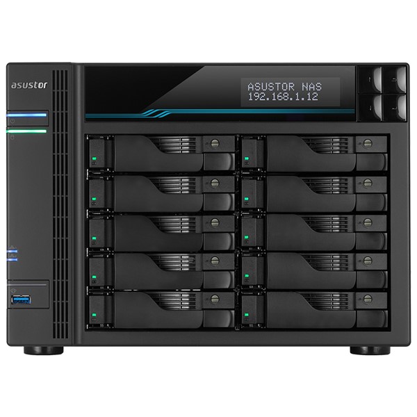 ASUSTOR AS6510T-32GB ATOM C3538 32GB RAM-10-diskli Nas Server (Disksiz)